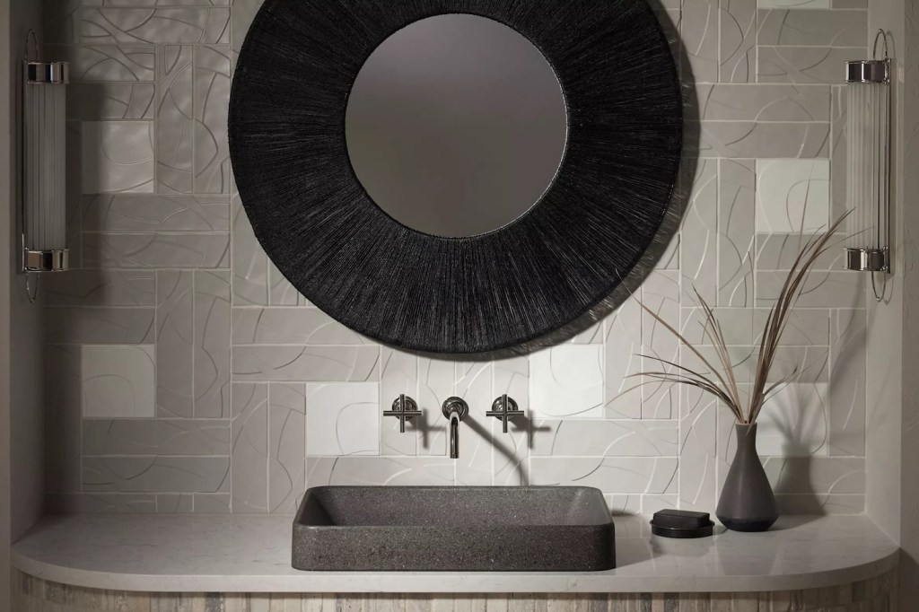 Kohler bathroom sink that uses 70 percent recycled materials